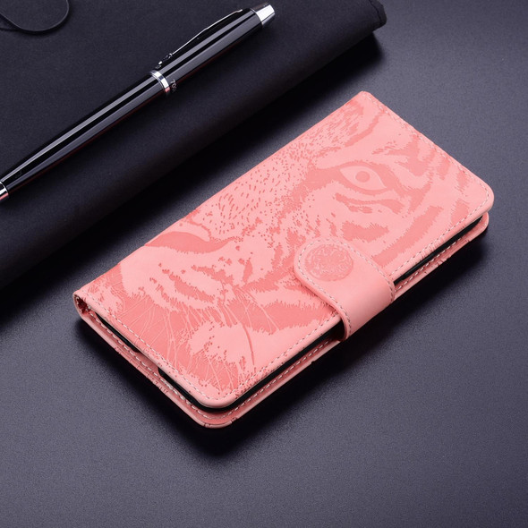 For OPPO Reno11 Pro 5G Global Tiger Embossing Pattern Flip Leather Phone Case(Pink)