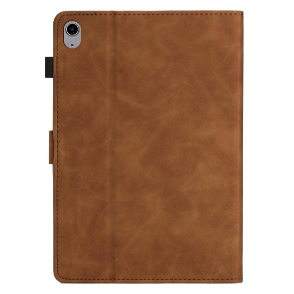 For iPad 10th Gen 10.9 2022 Coconut Tree Embossed Smart Leather Tablet Case(Brown)