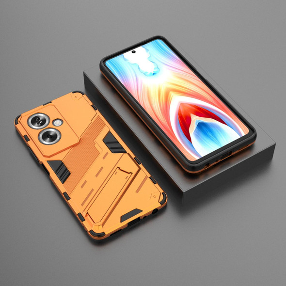 For OPPO A79 5G Global Punk Armor 2 in 1 PC + TPU Phone Case with Holder(Orange)