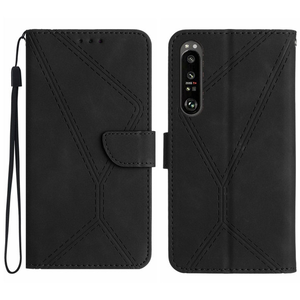 For Sony Xperia 1 VI Stitching Embossed Leather Phone Case(Black)