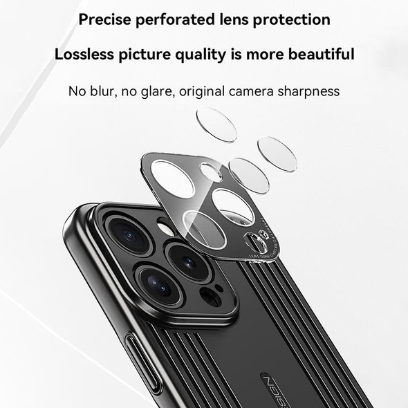 For iPhone 15 Pro Max Ice Sense Heat Dissipation Electroplating Frosted Phone Case(Black)