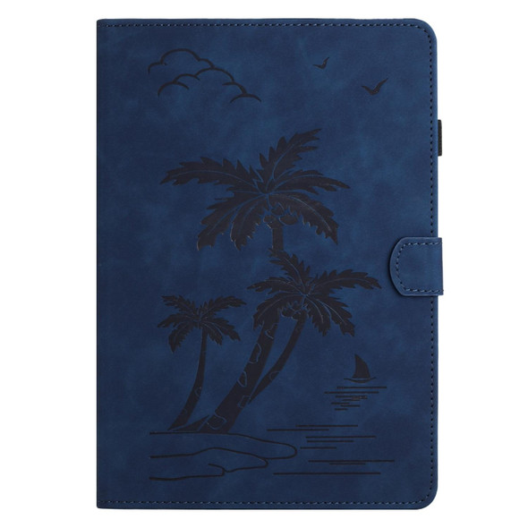 For Lenovo Tab M10 3rd Gen Coconut Tree Embossed Smart Leather Tablet Case(Blue)