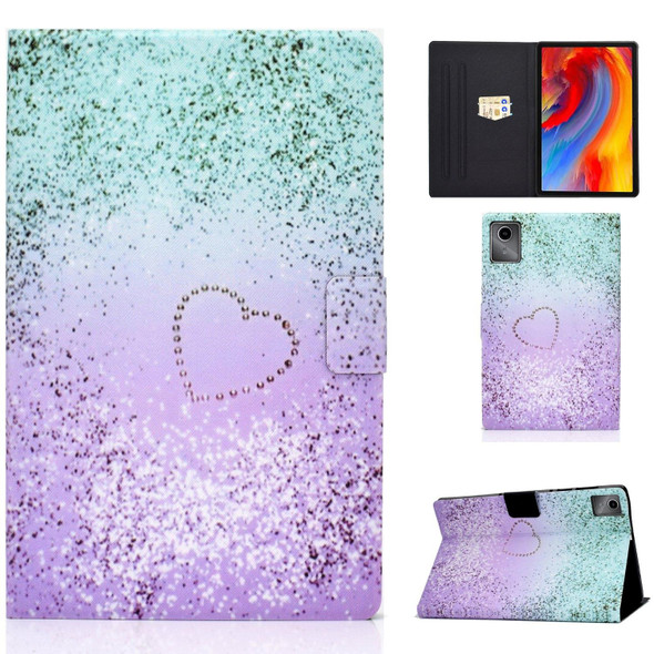For Lenovo Tab M11 / Xiaoxin Pad 11 2024 Electric Pressed Colored Drawing Smart Leather Tablet Case(Love Quicksand)