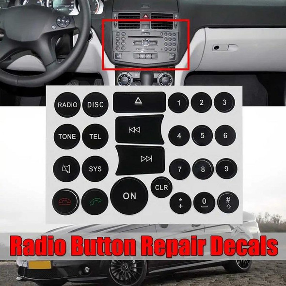 For Mercedes Benz C/E/GLK/W 2007-2014 Radio Button Repair Sticker(Style Two)