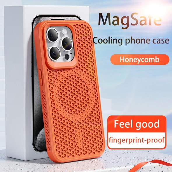 For iPhone 14 Pro MagSafe Magnetic Heat Dissipation Phone Case(Orange)