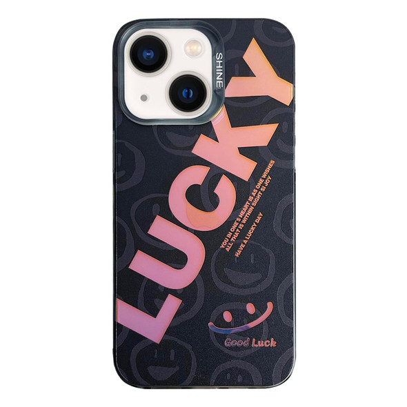 For iPhone 13 Colorful Pattern TPU + PC Phone Case(LUCKY)