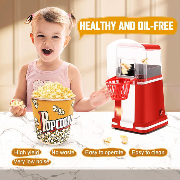 1200W Basket Popcorn Machine Electric Automatic Corn Popper 220V UK Plug