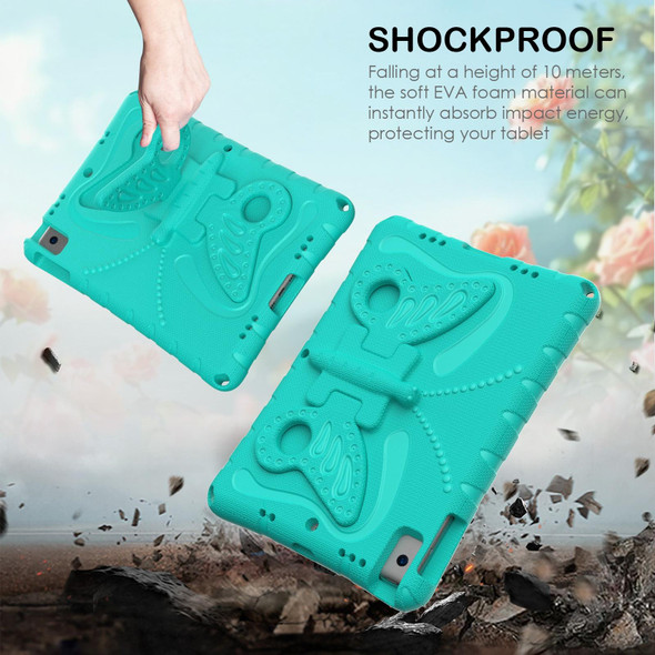 For iPad 10.2 2021 / 2020 / 2019 Butterfly Bracket EVA Shockproof Tablet Case(Mint Green)