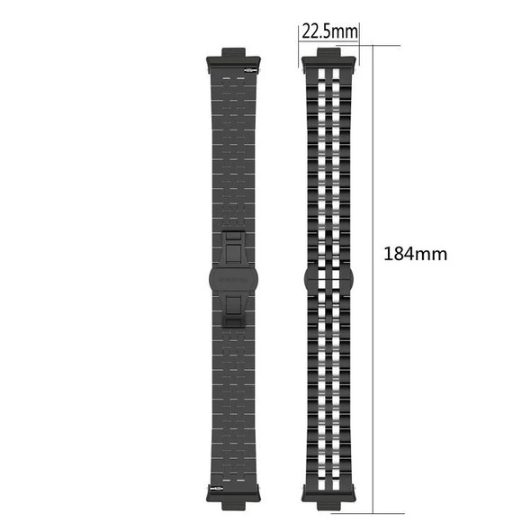 For  Xiaomi Redmi Watch 4 Five-bead Butterfly Buckle Metal Watch Band(Black)