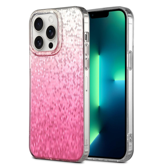 For iPhone 13 Pro Max Dynamic Colorful Rhombus Diamond Series PC + TPU Phone Case(Pink)