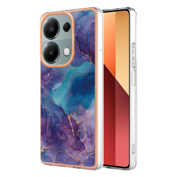 For Xiaomi Redmi Note 13 Pro 4G/Poco M6 Pro 4G Electroplating Marble Dual-side IMD TPU Phone Case(Purple 016)