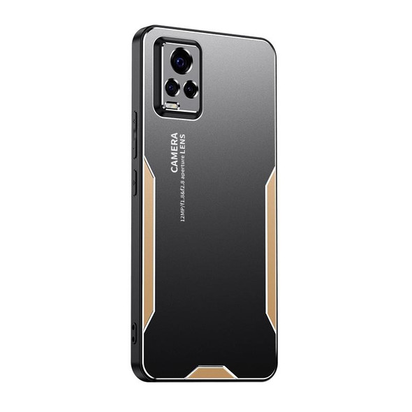 For vivo S7 Blade Series TPU Hybrid Metal Phone Case(Gold)