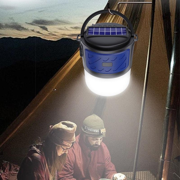 DV-V12 Outdoor Solar Camping Light FM Card Bluetooth Speaker(Blue)