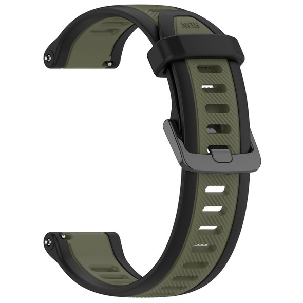 For Xiaomi MI Watch S1 22mm Two Color Textured Silicone Watch Band(Green+Black)