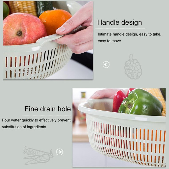 3 PCS Double-Layer Vegetable Washing & Draining Basket Kitchen Fruit & Vegetable Storage Basket(  Green)