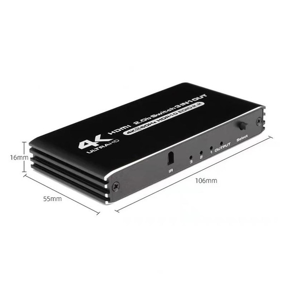 120Hz HDMI2.0 4K With Remote Control Switcher HDCP2.2 Version 3 Into 1 Out Video Converter
