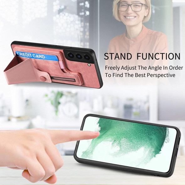 For Samsung Galaxy S22+ 5G II K-shaped Slide Holder Card Slot Phone Case(Purple)