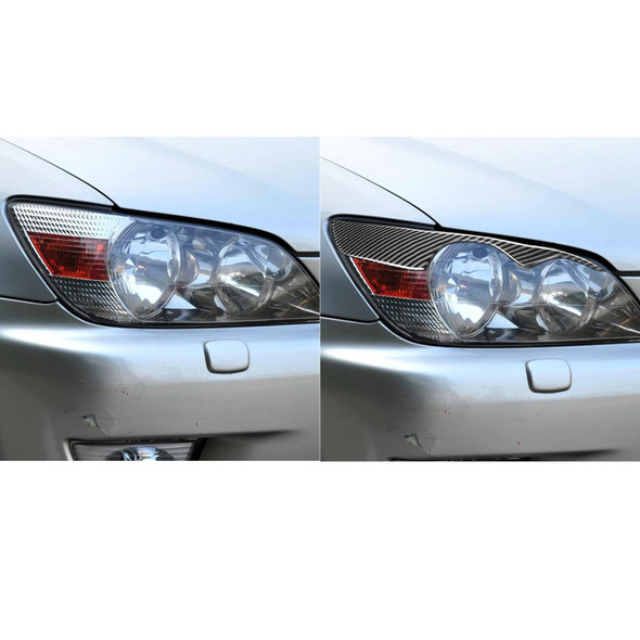 2 PCS / Set Carbon Fiber Car Lamp Eyebrow Decorative Sticker for Lexus IS300/IS200/RS200/ALTezza 1998-2005, Drop Glue Version