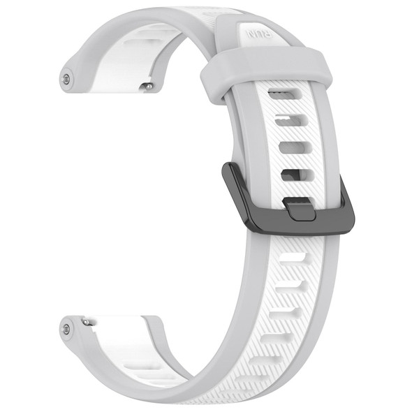 For Garmin Venu 3 22mm Two Color Textured Silicone Watch Band(White+Grey)