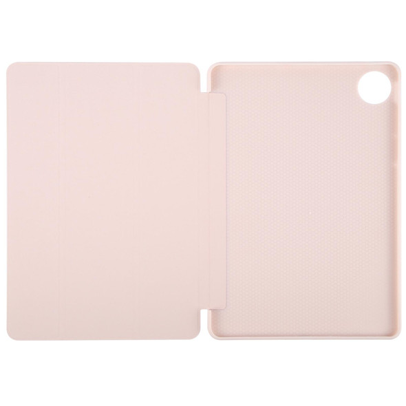 For Huawei MatePad Pro 13.2 Tri-fold Silicone Leather Tablet Case(Pink)