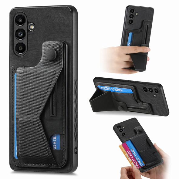 For Samsung Galaxy A34 5G II K-shaped Slide Holder Card Slot Phone Case(Black)