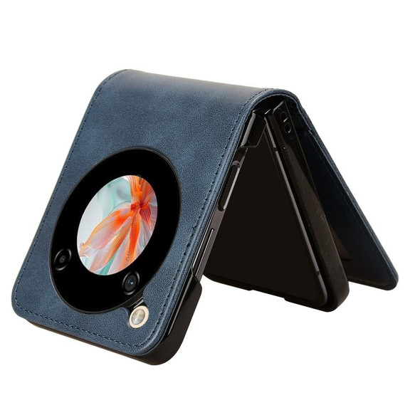 For ZTE nubia Flip / Libero Flip Skin Feel Card Slot Leather Phone Case(Blue)