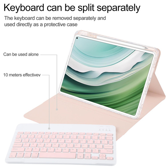 For Huawei MatePad Pro 11 2024 / 2022 Square Button Backlight Bluetooth Keyboard Rotatable Holder Leather Case(Rose Gold)