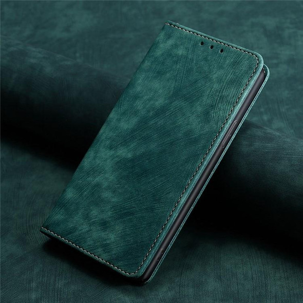 For OPPO Reno11 F 5G RFID Anti-theft Brush Magnetic Leather Phone Case(Green)
