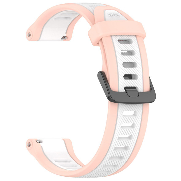 For Xiaomi Haylou RT2 LS10 22mm Two Color Textured Silicone Watch Band(White+Pink)