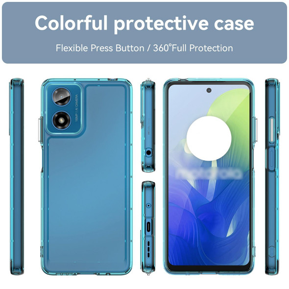 For Motorola Moto G24 Candy Series TPU Phone Case(Transparent Blue)