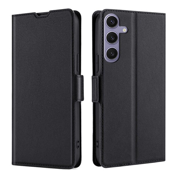 For Samsung Galaxy S24+ 5G Ultra-thin Voltage Side Buckle Horizontal Flip Leather Phone Case(Black)