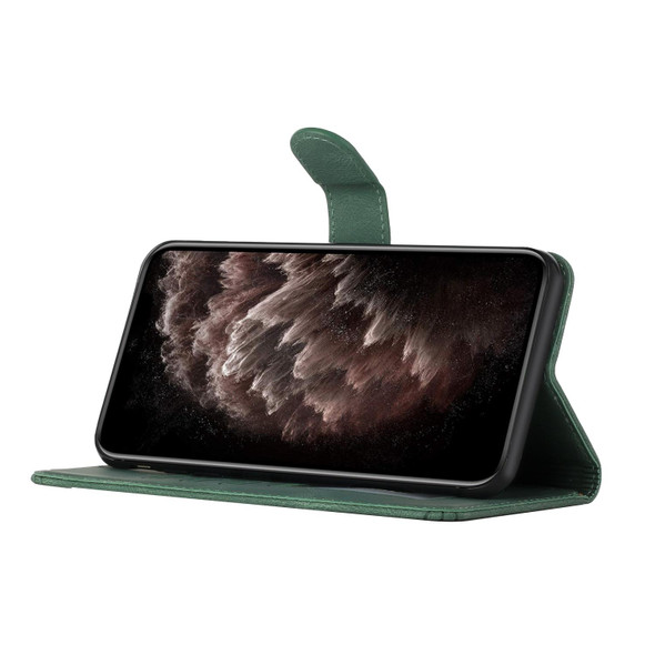 For vivo Y27 5G/Y36 4G Global Cubic Skin Feel Flip Leather Phone Case(Green)