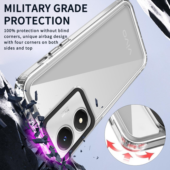 For vivo Y02s/Y16/Y56/T2x 5G India Transparent Acrylic + TPU Shockproof Phone Case(Transparent)