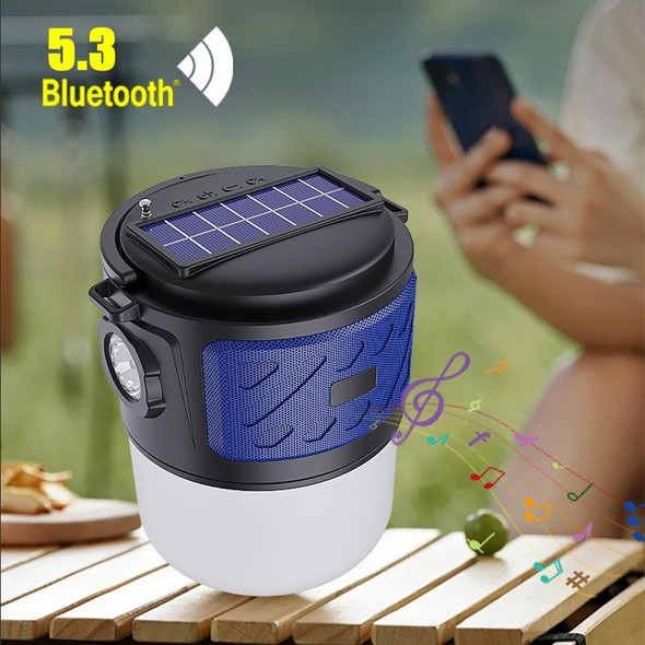 DV-V12 Outdoor Solar Camping Light FM Card Bluetooth Speaker(Red)
