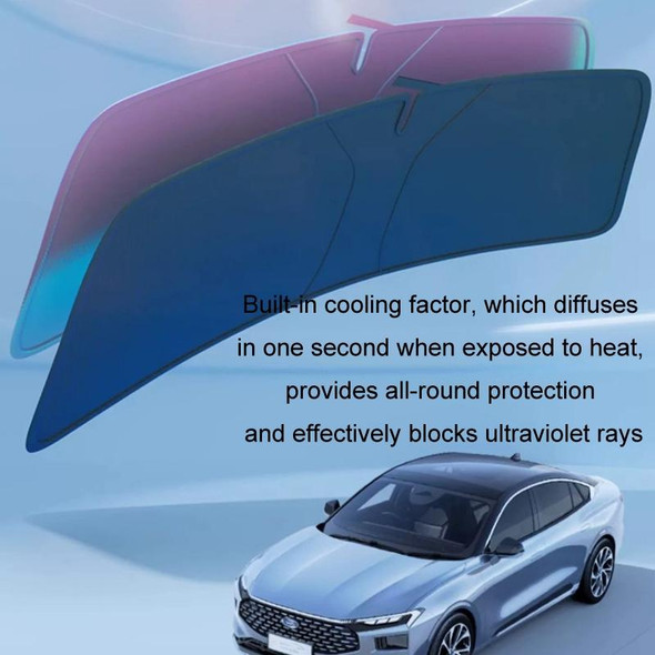 145x80cm Car Front Windshield Sun Protection Laser Sunshade Blinds, Style: Double Circle Sun Visor