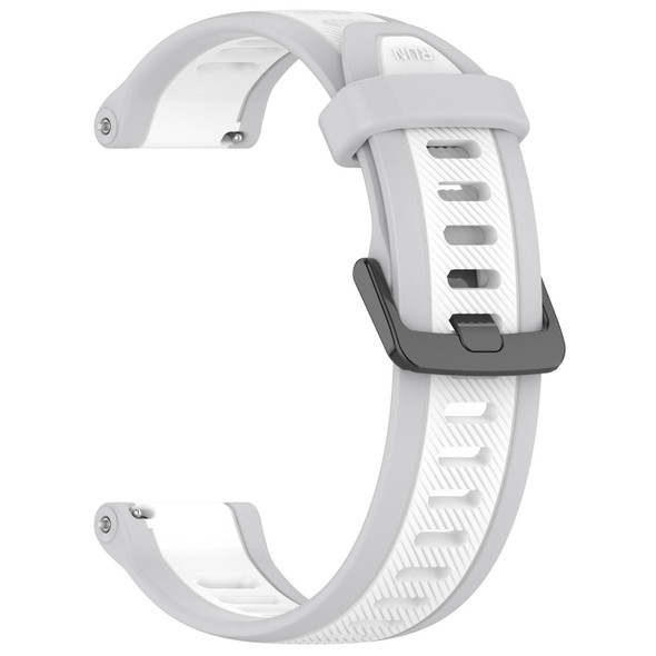 For Xiaomi MI Watch S1 Pro 22mm Two Color Textured Silicone Watch Band(White+Grey)