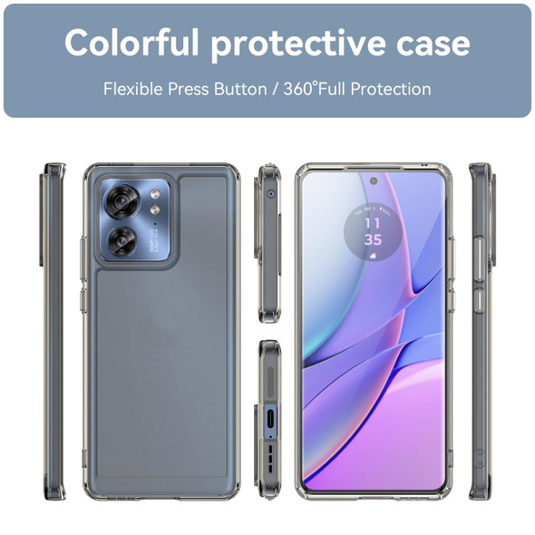 For Motorola Edge 2023 Global Candy Series TPU Phone Case(Transparent Grey)