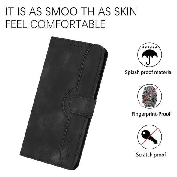 For vivo Y19/U3/Y5s/Z5i/U20 Heart Pattern Skin Feel Leather Phone Case(Black)