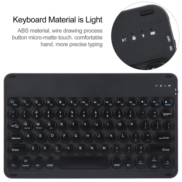 For Xiaomi Pad 6 Round Button Bluetooth Keyboard Rotatable Holder Leather Case(Black)