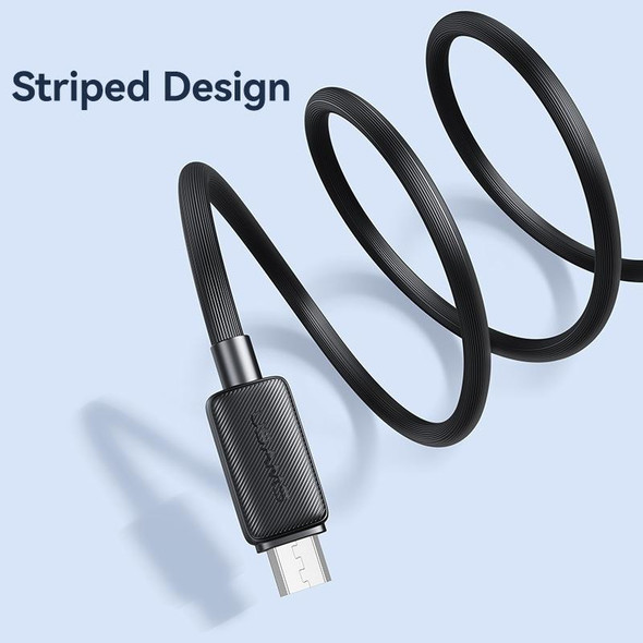 USAMS US-SJ700 USB to Micro USB 2A Striped Fast Charge Data Cable, Length:3m(Black)