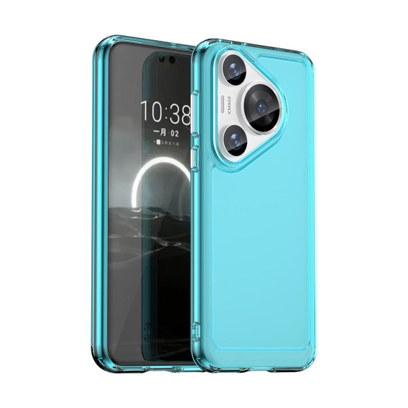 For Huawei Pura 70 Pro Candy Series TPU Phone Case(Transparent Blue)