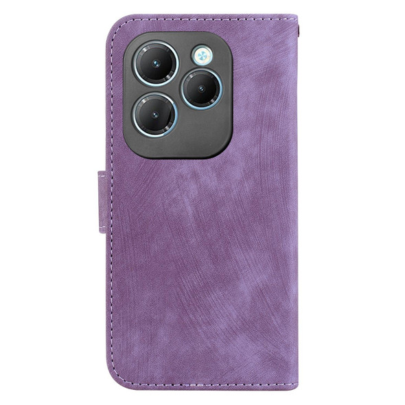 For Infinix Hot 40 / 40 Pro Little Tiger Embossed Leather Phone Case(Purple)