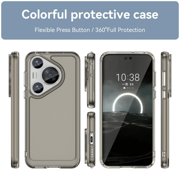 For Huawei Pura 70 Pro Candy Series TPU Phone Case(Transparent Grey)