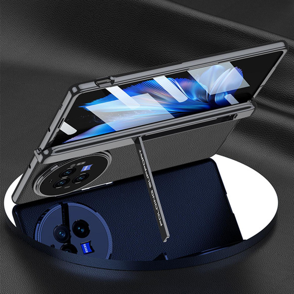 For vivo X Fold3 Pro GKK Integrated Magnetic Fold Hinge Leather Shockproof Phone Case(Silver)