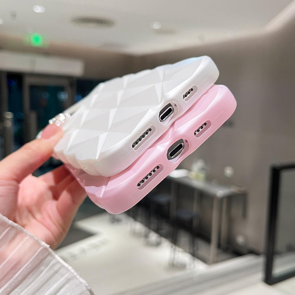 For iPhone 14 Pro Max Metallic Paint Diamond Lattice Skin Feel Full Coverage Shockproof Phone Case(Pink)