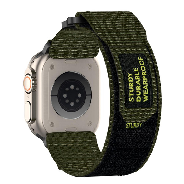 For Apple Watch Series 4 40mm Nylon Hook And Loop Fastener Watch Band(Army Green)