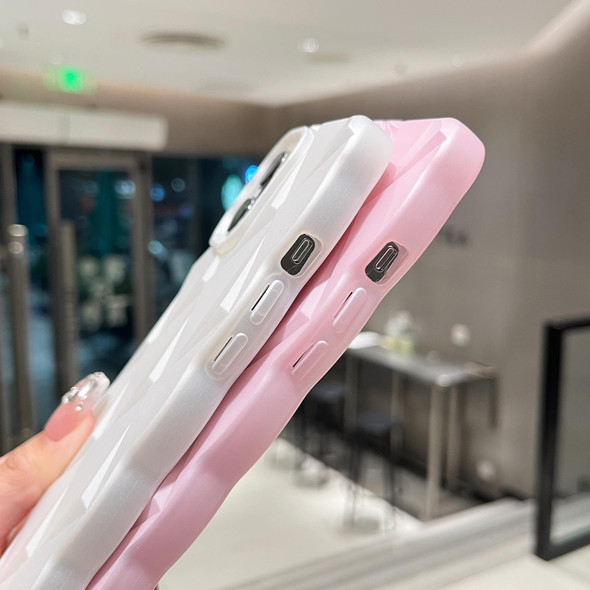 For iPhone 14 Pro Max Metallic Paint Diamond Lattice Skin Feel Full Coverage Shockproof Phone Case(White)