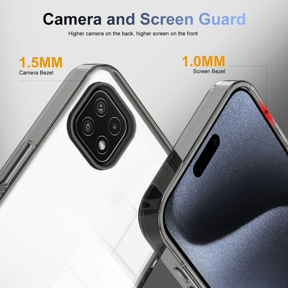 For Samsung Galaxy A22 5G 2.5mm Anti-slip Clear Acrylic Hybrid TPU Phone Case(Black)