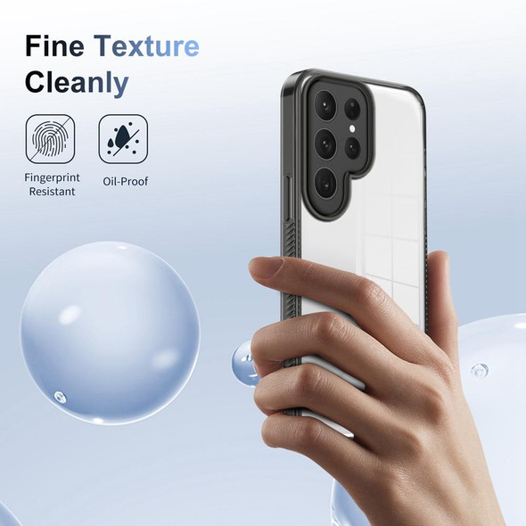 For Samsung Galaxy S24 Ultra 5G 2.5mm Anti-slip Clear Acrylic Hybrid TPU Phone Case(Black)