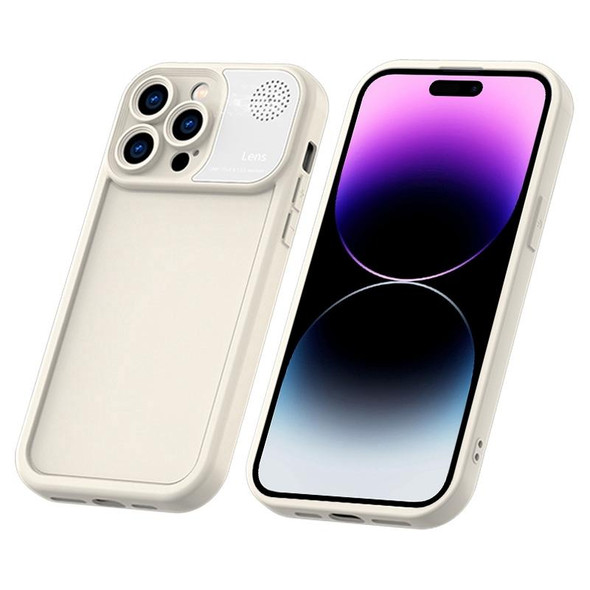 For iPhone 14 Pro Max Aromatherapy Liquid Silicone Phone Case(Beige)